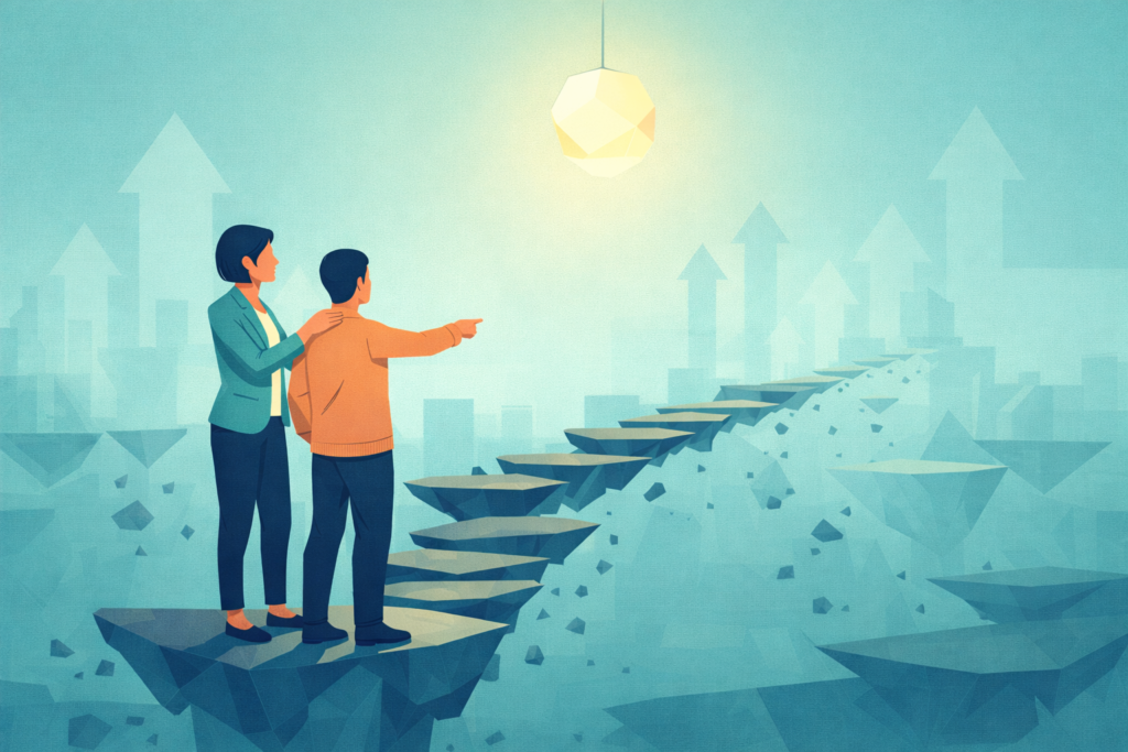 missioon, visioon ja põhiväärtus - mentorluse ikoon