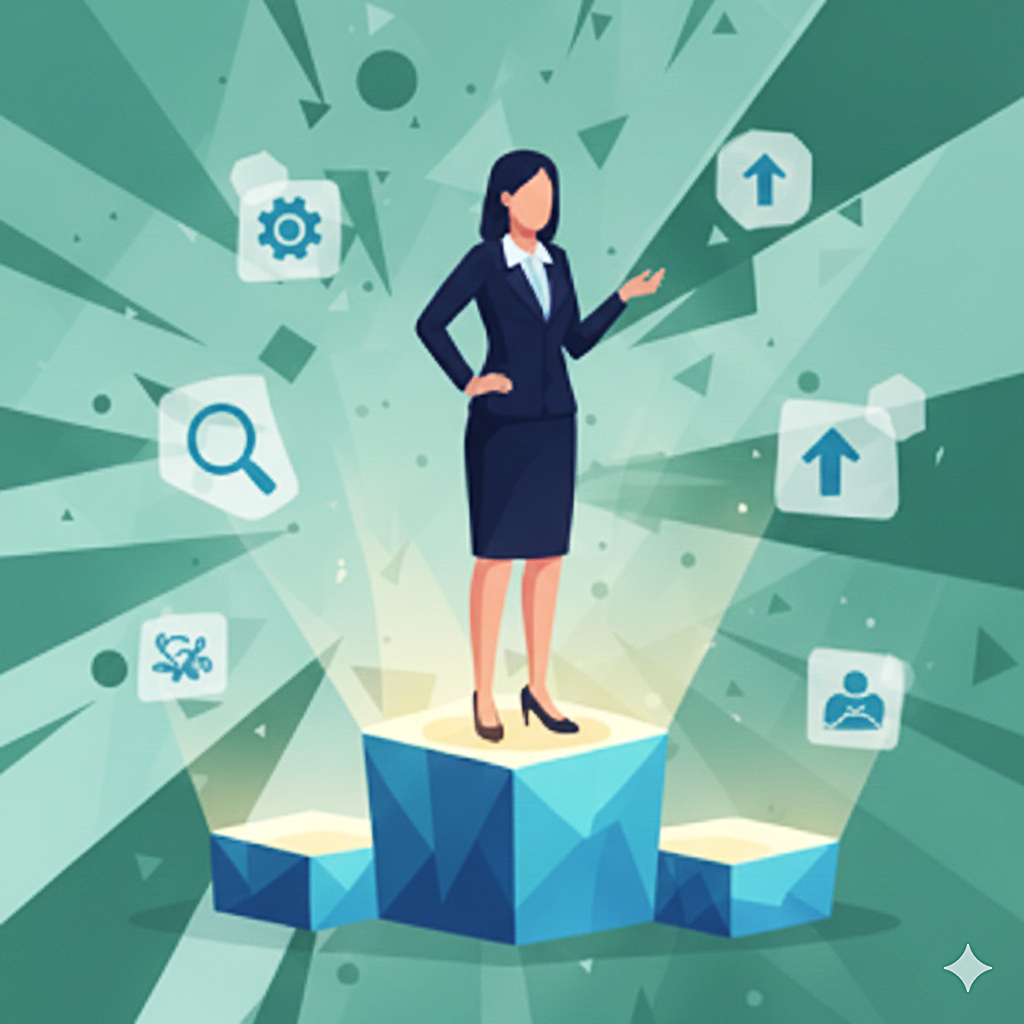 Muutustega kohanemise mentorluse sümbol — suunamuutused ja paindlik tee